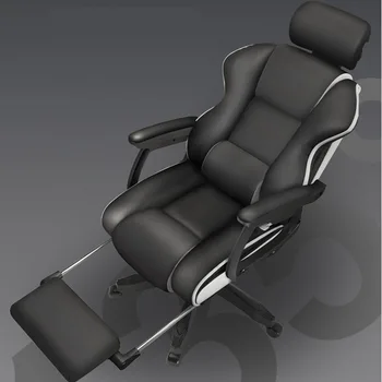 Луксозен черен офис стол подлакътник-Часова рецепция Индивидуален дизайн на Поставка за крака на Стол, за да се учат Скандинавски шезлонг Офис мебели Офис