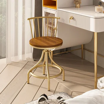 Луксозни трапезни столове Nordic Light, регулиране на повдигане бар стол за сядане, Удобен стол за преобличане, устойчиво трайно стол за салон за красота
