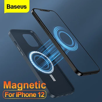 Магнитен Кожен Калъф Baseus За iPhone 12 Pro 12Pro Max Mini устойчив на удари Луксозен Заден джоб За Телефон iPhone 12Mini на Корпуса Shell