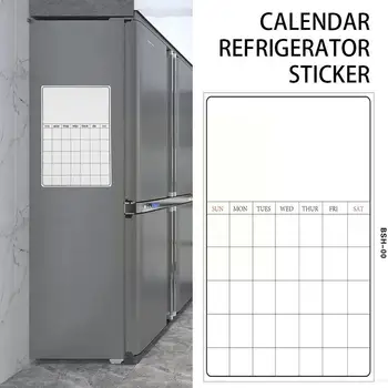 Магнитна прозрачна акрилна календарна дъска за многократна употреба график Лесни за миене Дъска за хладилник с 3 дръжки за домашния офис, училище M3z0