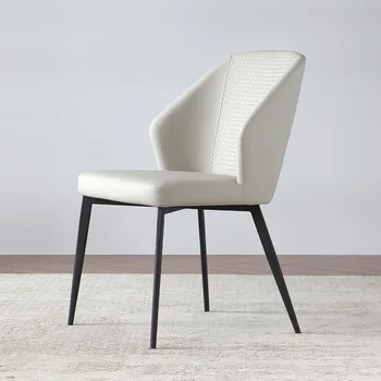 Минималистичен дизайн на заведения за хранене столове Европейския луксозен метален модерен стол с релаксираща облегалка, мека мебел за дома Silla Comedor