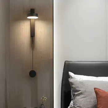 Модерен регулируеми въртящи монтиран на стената лампа от неръждаема стомана, хол, Спалня, Завъртане лампа с регулируема яркост, Украса, лампа