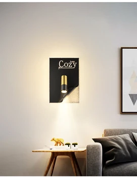 Модерен регулируеми, с монтиран на стената лампа, черен с led лампа с подсветка, акрил, с монтиран на стената лампа за стълби, за кабинет, хол
