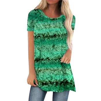 Модерна дамска тениска, летни блузи с 3D принтом и къс ръкав, тениски, ежедневни облекла Y2k, женска тениска оверсайз