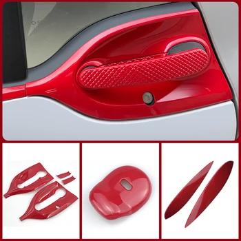 Модификация на автомобила Декоративна капачка Защитен стикер от червен ABS-пластмаса Външни автомобилни аксесоари за Mercedes New Smart Fortwo 453