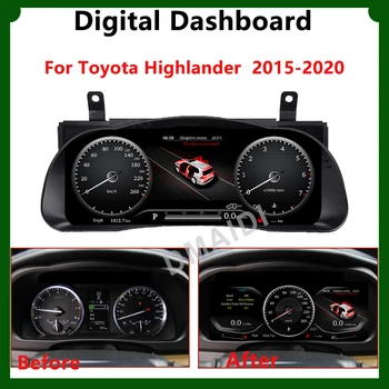 Модификация на Дисплей За Toyota Highlander 2015-2020 LCD цифров Клъстер Арматурното Табло на Автомобила Linux Панел на Виртуален измерване на Скоростта на Кабината