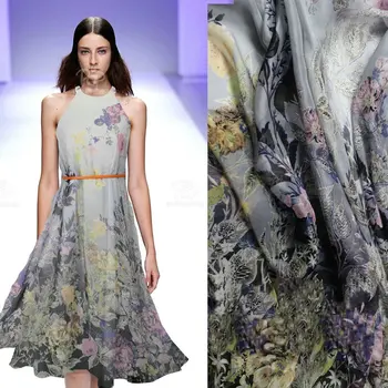 Модна коприна шифоновая плат с принтом тутового цветове за цельнокроеного рокли 24 дизайн, изберете 100% коприна