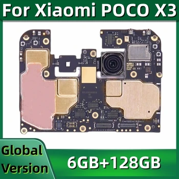 Модулът за печатни платки на дънната платка за Xiaomi POCO X3, Оригиналната дънната платка, с инсталиран Google, 128 GB глобалната памет, Snapdragon 732G