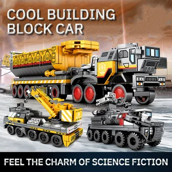 Монтаж на строителни блокове за превозни средства, набор от модели градски превозни средства, творчески подарък за рожден ден за деца