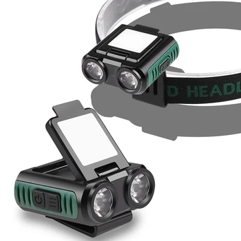 Мощен главоболие лампа, plug-in hybrid чрез USB, вградена батерия с индукция, лек многофункционален налобный лампа за къмпинг, риболов