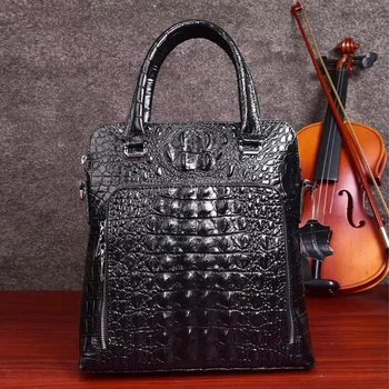 Мъжка бизнес чанта, чанта през рамо от естествена кожа, чанта-месинджър от телешка кожа, чанта-месинджър от крокодилска кожа, чанта-портфейл
