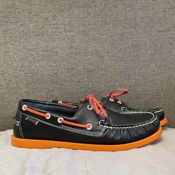 Мъжки автентичната обувки за докове Sebago - кожени обувки-лодка премиум-клас дантела с остри пръсти AC058