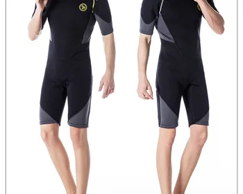 Мъжки едно парче неопрен с къси ръкави 1,5 мм, слънцезащитен топъл костюм за сърф, гмуркане, стегнат костюм за гмуркане
