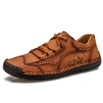 Мъжки Ежедневни обувки ръчна изработка на Кожени Мъжки Мокасини, Лоферы, Градинска Мъжки обувки за шофиране, Нескользящие Мъжки маратонки Zapatillas Hombre