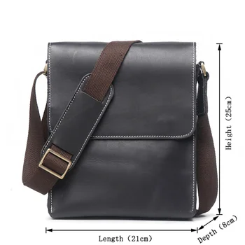 Мъжки ежедневни чанта през рамо от волска кожа mad horse, кожена чанта ръчна изработка, лесна чанта за iPad