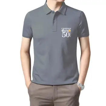 Мъжки облекла за голф, поздрави и бира за моите 50 години, мъжка тениска поло от 100% памук comfortsoft с предварителна обработка за мъже