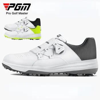 Мъжки обувки за голф PGM, кожа водоустойчив мъжки обувки, въртящи се на ремък, устойчива на плъзгане, спортни обувки, подаръци шпайкове за обувки, фабрична доставка