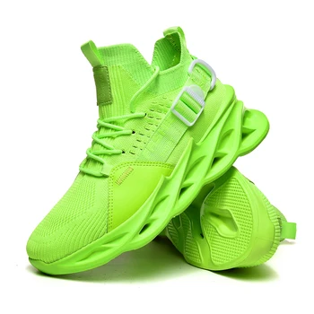 Мъжки спортни обувки, дишащи спортни обувки от мрежата, пролетно-есенни леки маратонки за бягане с амортизация на мека дебела подметка