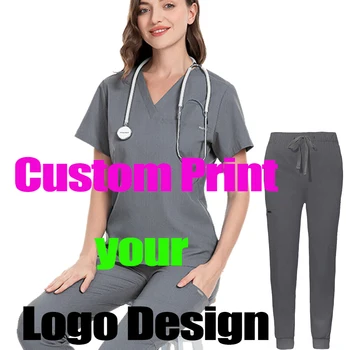 Набор от ексфолианти с логото на поръчка, унисекс, за да се грижи за лекар, за да се грижи за домашни любимци, за медицински сестри, панталони, униформи за салон за красота, медицински