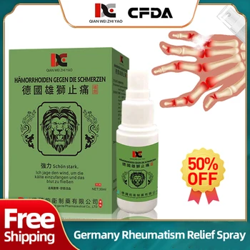 Немско лекарство за лечение на болки при ревматизъм Lion Spray Помощ за облекчаване на ревматоиден артрит Лекарство за колянна става, 30 мл с кутия