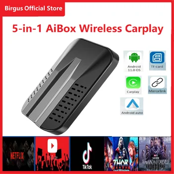 Нов Birgus CarPlay Mini Ai TV Box 2 + 16G Чип Qualcomm 2290 Безжичен CarPlay Android на авточасти За Audi, Mazda, Toyota Netflix, YouTube
