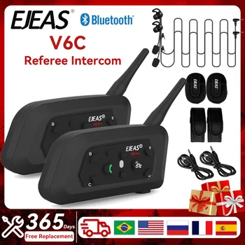 Нов EJEAS V6C PRO Bluetooth Рефер Домофонна Слушалка С 1200 М БТ Переговорное Устройство За 6 Плейъри Водоустойчива IP65