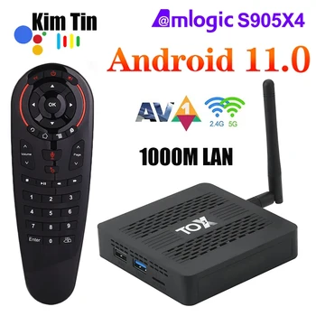 Нов TOX3 Quad мултимедиен плейър Amlogic S905X4 4 GB 32 на 1000 М LAN 2,4 5G Двойна Wifi BT4.1 4K HDR Smart Android 11 TV Box