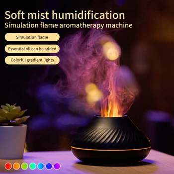 Нов ароматерапевтични овлажнител пламък Автоматична машина за ароматерапия, имитирующая цветни лека нощ, дифузор етерично масло за дома