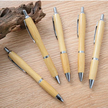 Нов материал, рекламни бамбук химикалка писалка с логото, стационарната писалка с логото на потребителски