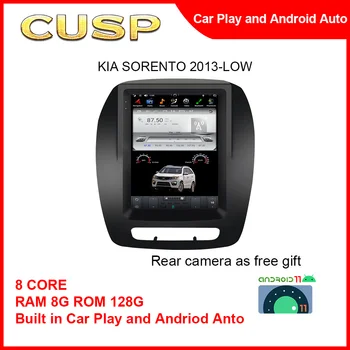 Нов Прием на Tesla Style Android 11.0 10.4 инча 8G + 128G Безжичен GPS-устройство за Проследяване, За KIA SORENTO 2013 - Low Carplay Multimedia