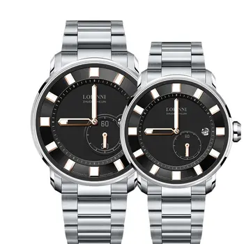 Нов швейцарски топ луксозна марка Япония MIYOTA Автоматични механични часовници за двойки, 50 м Водоустойчивост светлинен часовник за влюбени L311C