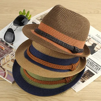 Нова висококачествена лятна шапка за възрастни мъже и жени, за пътуване, за риболов, плажна сламена шапка за джаз DM9