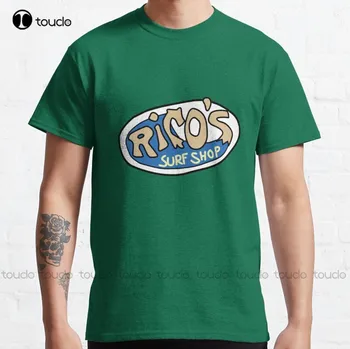 Нова Класическа Тениска с логото на Ric'S Surf Shop, Памучен Тениска S-3Xl, Обичай Тениски Aldult За Тийнейджъри Унисекс С Дигитален Печат, Тениски