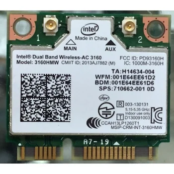 Нова Мрежова карта за wlan Wifi и Bluetooth 4.0 За Intel Dual Band Wireless-AC 3160 3160HMW Безжична wlan карта 433 Mbps СЕП 710662-001