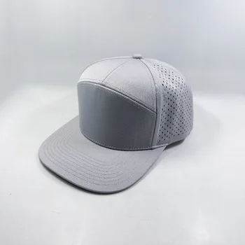 Нова стилна шапка от 7 панели с лазерно пробиване, водоустойчив бързосъхнеща бейзболна шапка възстановяване на предишното положение с плоска периферия