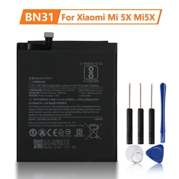 НОВАТА работа на смени Батерията BN31 За Xiaomi Mi 5X Mi5X A1 MiA1 Redmi Note 5A Y1 Lite S2 Y1 Y2 Батерия за телефона 3080 ма
