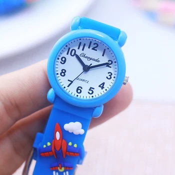 Новият бранд, детски ръчни часовници с хубав анимационни бойни самолета за момчета и момичета, студентски модерни спортни водоустойчиви часовници