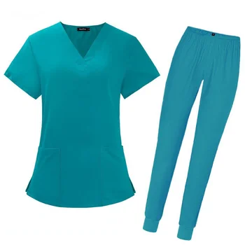 Однотонная униформи за медицински сестри в салона за красота, панталони за джогинг, униформи за спа, ексфолианти за домашни любимци, дамски униформи, работно облекло за зъболекар