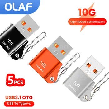 Олаф OTG usb3.1 към адаптер type c за ipad PC Android Macbook Xiaomi Samsung 10A USB-USB конектор C към конектора USB OTG C