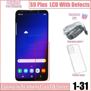 Оригинал за Samsung Galaxy S9 PLUS G965 G965F LCD дисплей S9 + G965 LCD дисплей С Дефекти Сензорен екран Digitizer