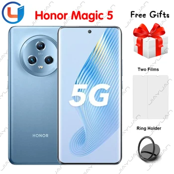 Оригинален Honor Magic 5 5G Мобилен Телефон 6,73 Инча 120 Hz OLED екран, Snapdragon 8 Gen 2 MagicOS 7,1 Батерия 5100 mah Смартфон