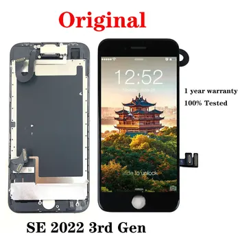 Оригинален Актуализиран Дисплей За iPhone SE 2022 3-то поколение С Пълно LCD екран + Резервни Части за предна камера
