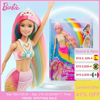 Оригиналната кукла Барби в Русалка Dreamtopia е Магически принцеса Моделиране на температурно обезцветяване на ставите Подвижни играчки за момичета подарък