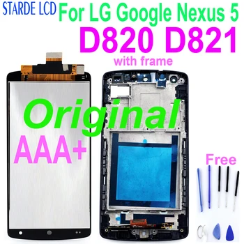Оригинални LCD дисплей за LG Google Nexus 5 D820 D821 LCD дисплей със Сензорен екран и Рамката Дигитайзер в Събирането на