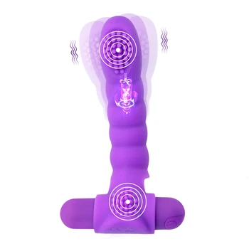 Пальчиковый вибратор с 10 скорости вибрационна стимулация на точката G Секс играчки за жени, дразнящих зърната, флиртующих, анален масажор
