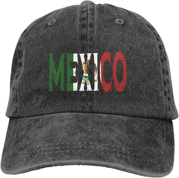 Памучен бейзболна шапка с мексиканския флаг, класическа спортна шапка за мъже и жени