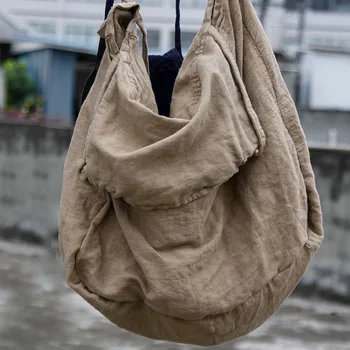 Памучен бельо чанта в стил харадзюку, ретро, голяма простор на едно рамо, всекидневният, е най-добре подбрани чанта, реколта чанта-месинджър