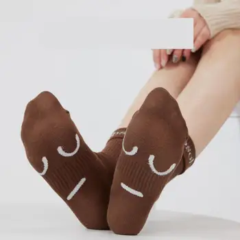 Памучни спортни чорапи дишащи за двойки, чорапи, чорапи с забавен израз на лицето