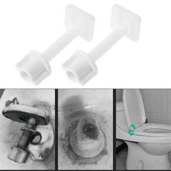 Пластмасови болтове за ремонт на шарнира на седалката на тоалетната чиния с крепежни винтове и шайби Универсален комплект аксесоари, Аксесоари за капак тоалетната чиния в банята
