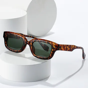 Правоъгълни vintage слънчеви очила, дамски маркови дизайнерски слънчеви очила в малка рамка, дамски модни квадратни очила за пътуване Oculos De Sol